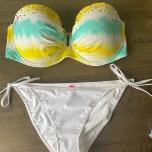 Victoria Secret Swim Bandeau Top and Tie Bottom